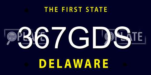 367GDS Delaware License Plate