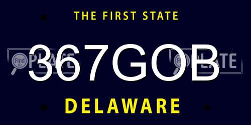 367GOB Delaware License Plate