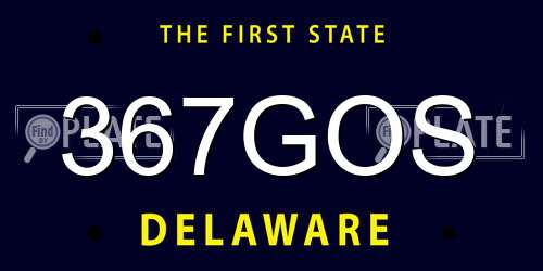 367GOS Delaware License Plate
