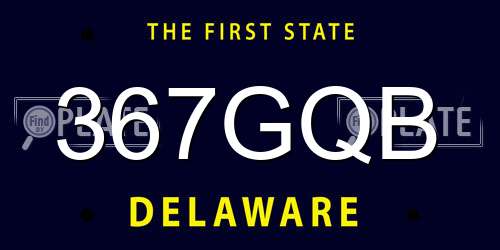 367GQB Delaware License Plate