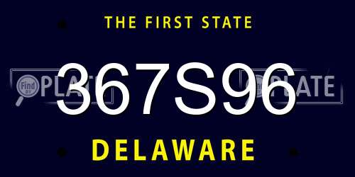 367S96 Delaware License Plate