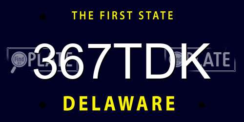 367TDK Delaware License Plate
