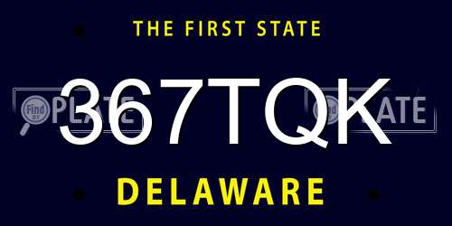 367TQK Delaware License Plate