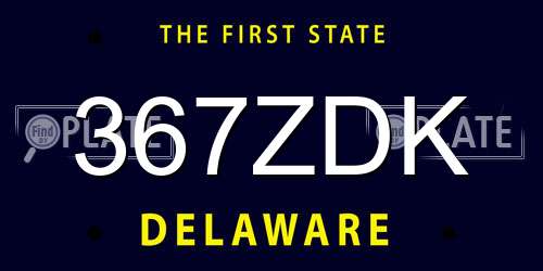 367ZDK Delaware License Plate