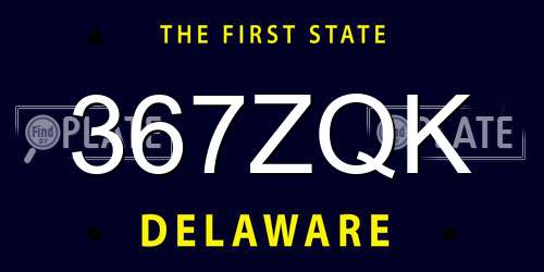 367ZQK Delaware License Plate