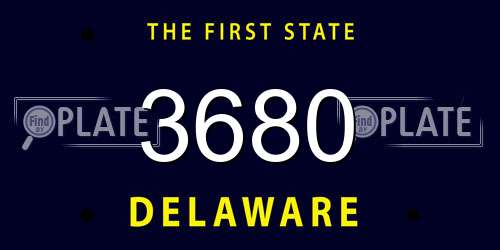 3680 Delaware License Plate