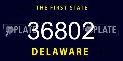 36802 Delaware License Plate