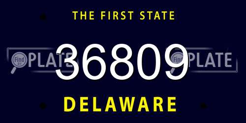 36809 Delaware License Plate