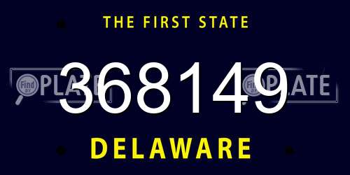 368149 Delaware License Plate