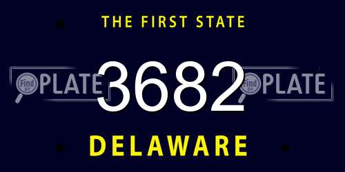 3682 Delaware License Plate
