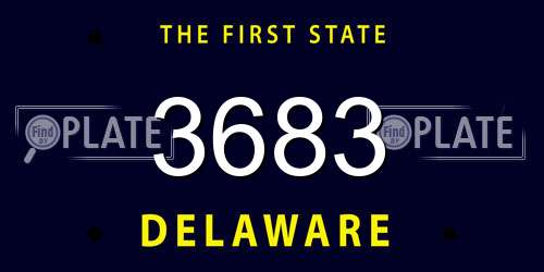 3683 Delaware License Plate