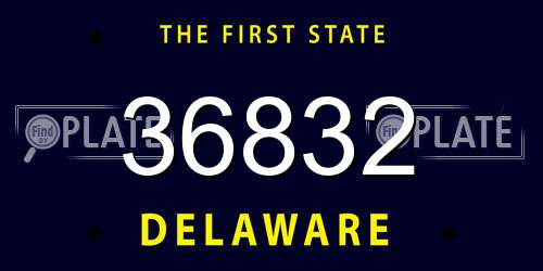 36832 Delaware License Plate