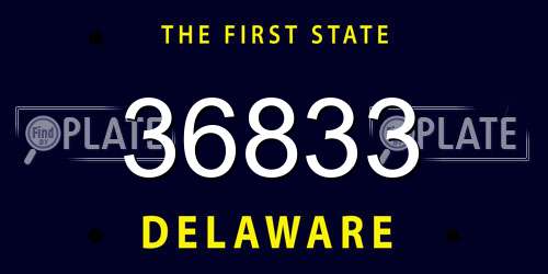 36833 Delaware License Plate