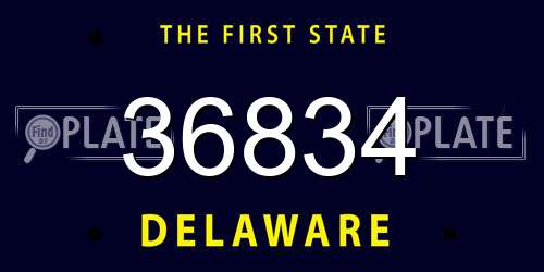 36834 Delaware License Plate