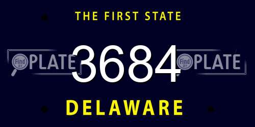 3684 Delaware License Plate