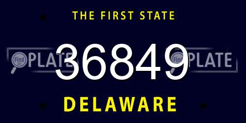 36849 Delaware License Plate