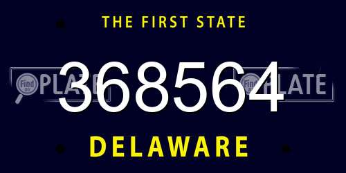 368564 Delaware License Plate