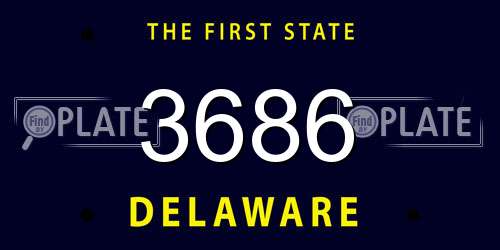 3686 Delaware License Plate