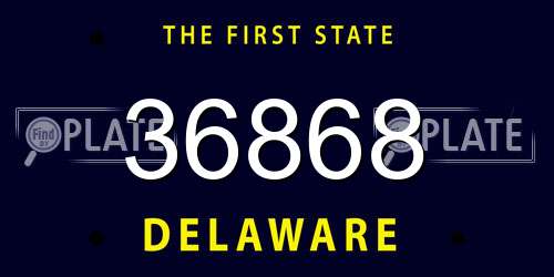 36868 Delaware License Plate