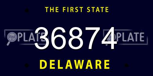 36874 Delaware License Plate