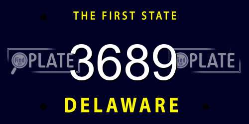 3689 Delaware License Plate