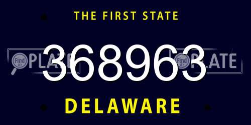 368963 Delaware License Plate