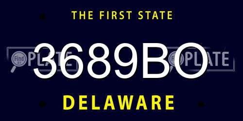 3689BO Delaware License Plate