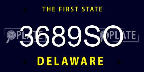 3689SO Delaware License Plate