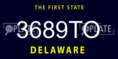 3689TO Delaware License Plate