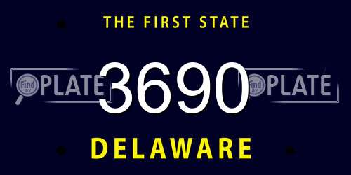3690 Delaware License Plate