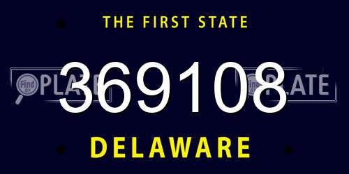 369108 Delaware License Plate