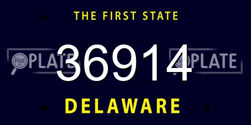 36914 Delaware License Plate