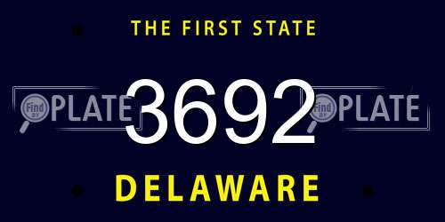 3692 Delaware License Plate
