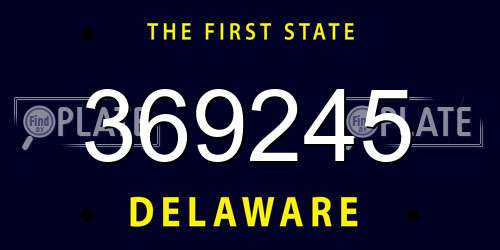 369245 Delaware License Plate