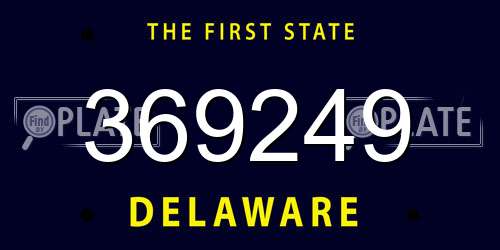 369249 Delaware License Plate