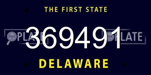 369491 Delaware License Plate