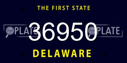 36950 Delaware License Plate