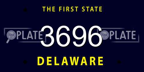 3696 Delaware License Plate