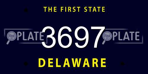 3697 Delaware License Plate