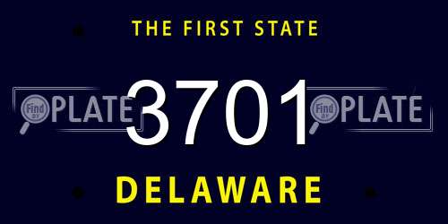 3701 Delaware License Plate