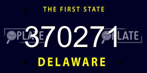 370271 Delaware License Plate