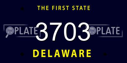 3703 Delaware License Plate