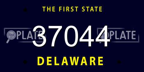 37044 Delaware License Plate