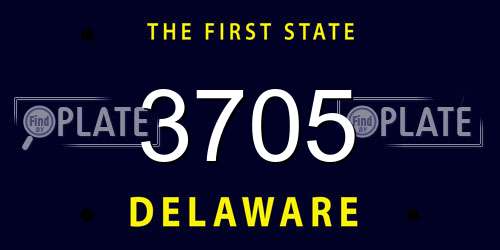 3705 Delaware License Plate