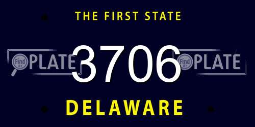 3706 Delaware License Plate