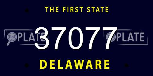 37077 Delaware License Plate