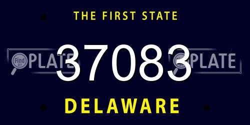 37083 Delaware License Plate
