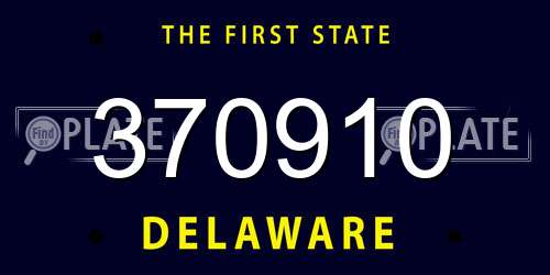 370910 Delaware License Plate