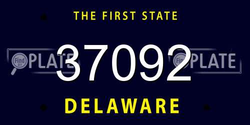 37092 Delaware License Plate