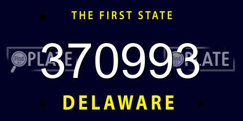370993 Delaware License Plate
